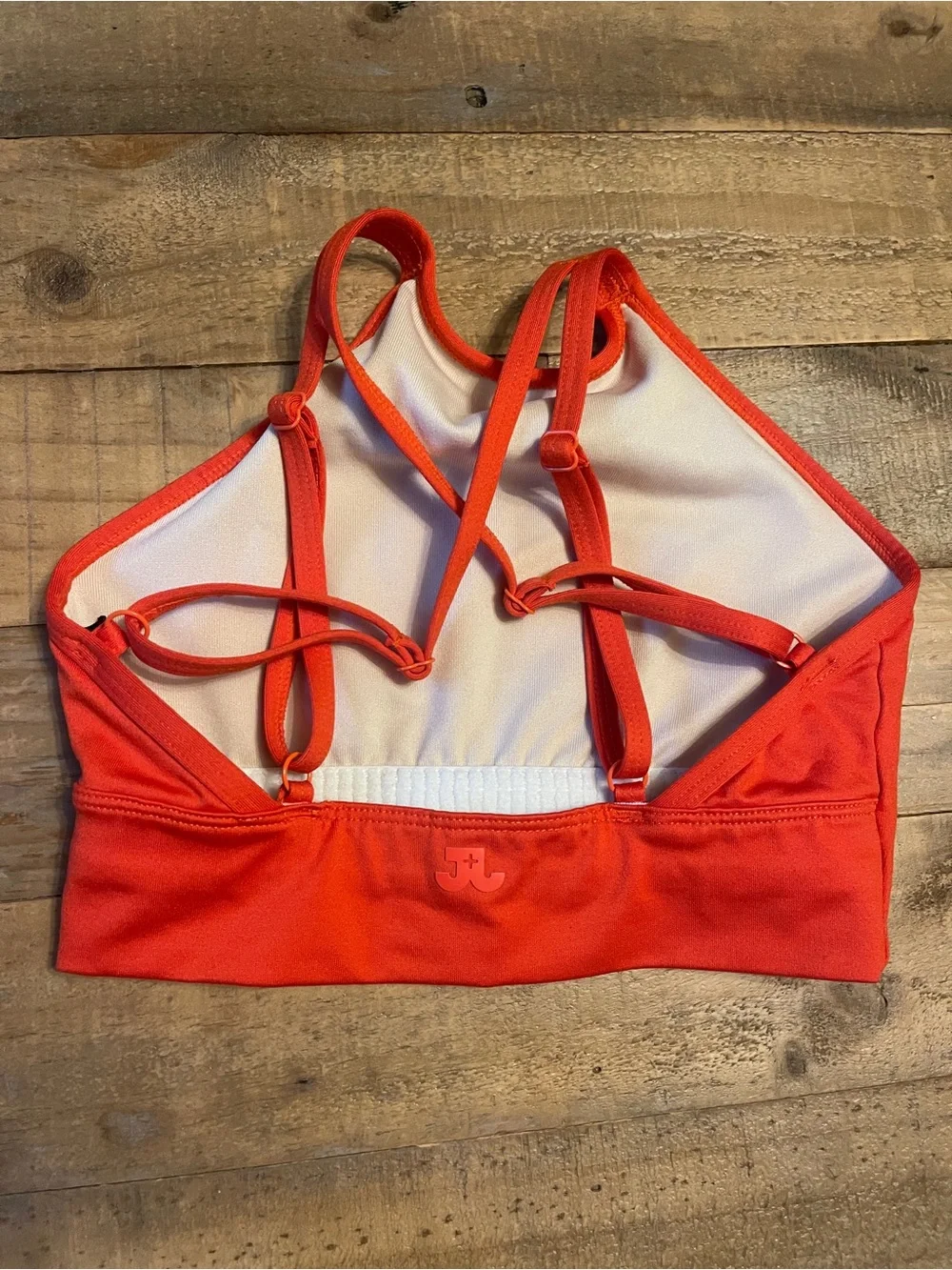 Jo & Jax Tops; Youth Medium Red Cropped  Top & Black Strappy Bralette Set